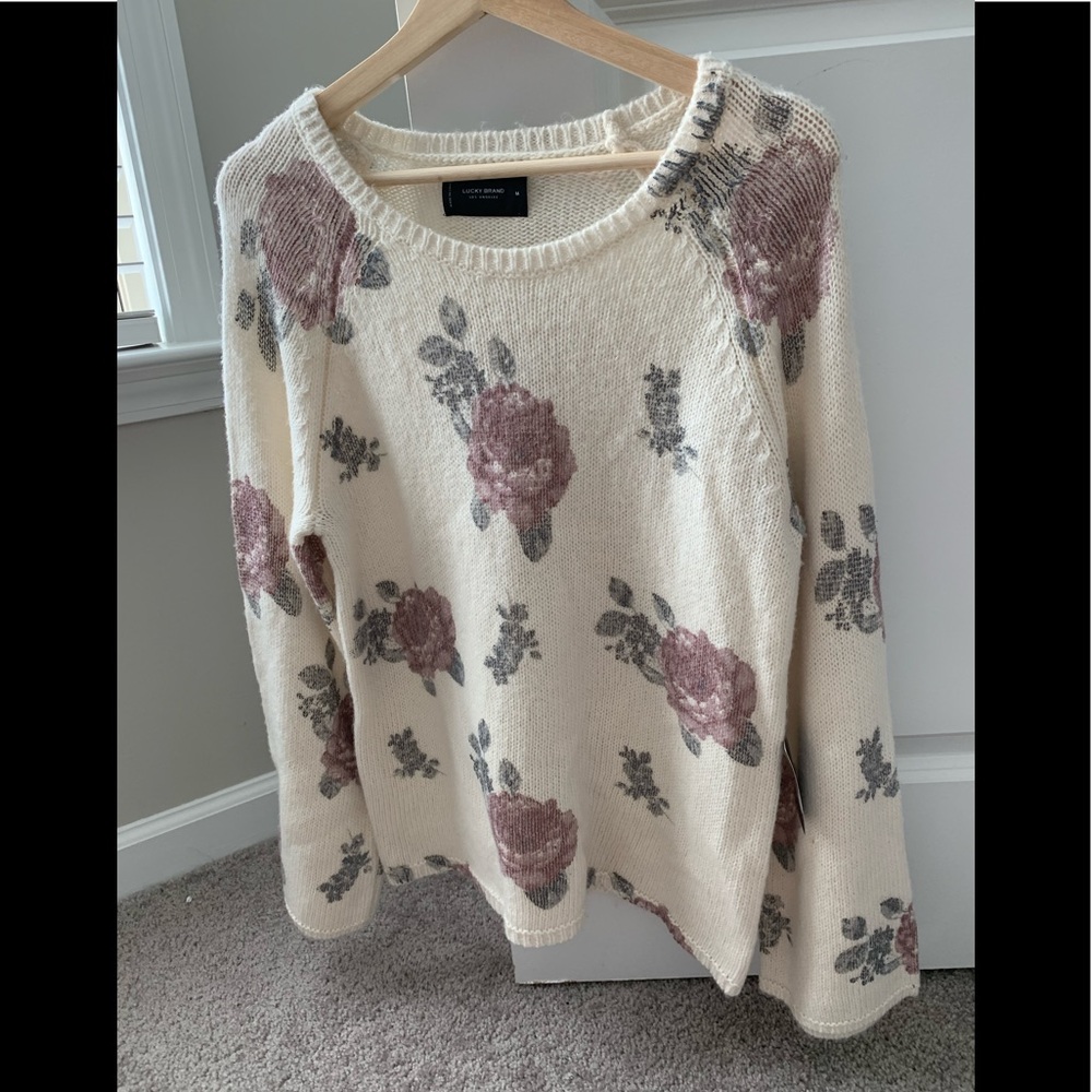 Lucky Brand Rose Pullover Size M